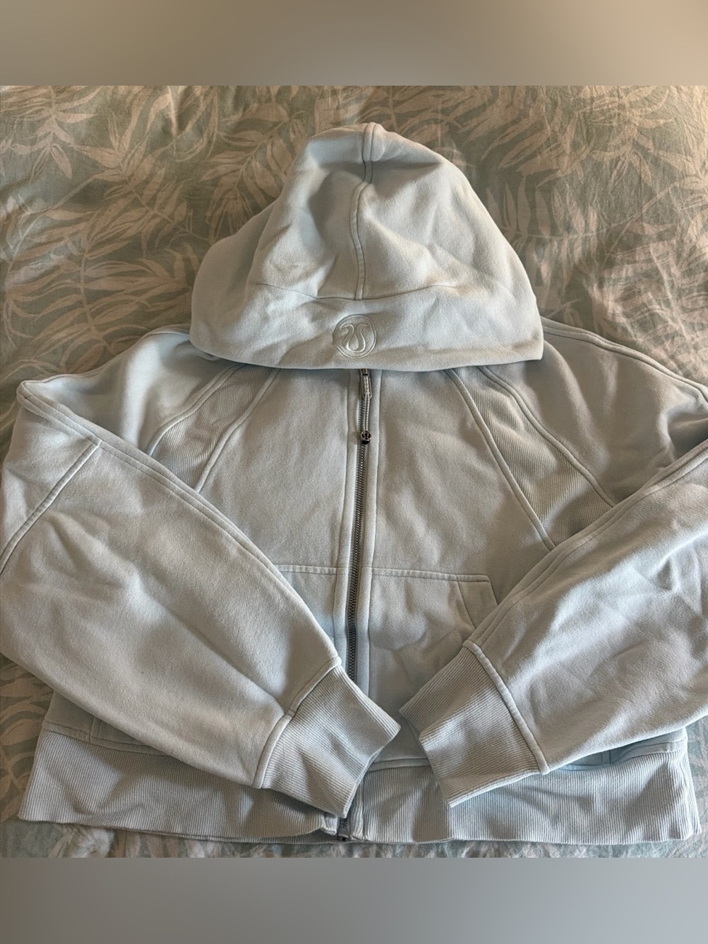 Light blue Lululemon scuba jacket